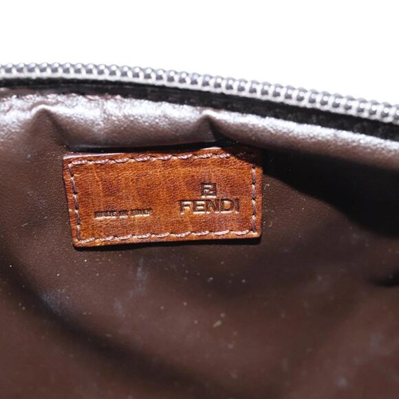 FENDI Zucchino Canvas Pouch Khaki Auth - Picture 11 of 16